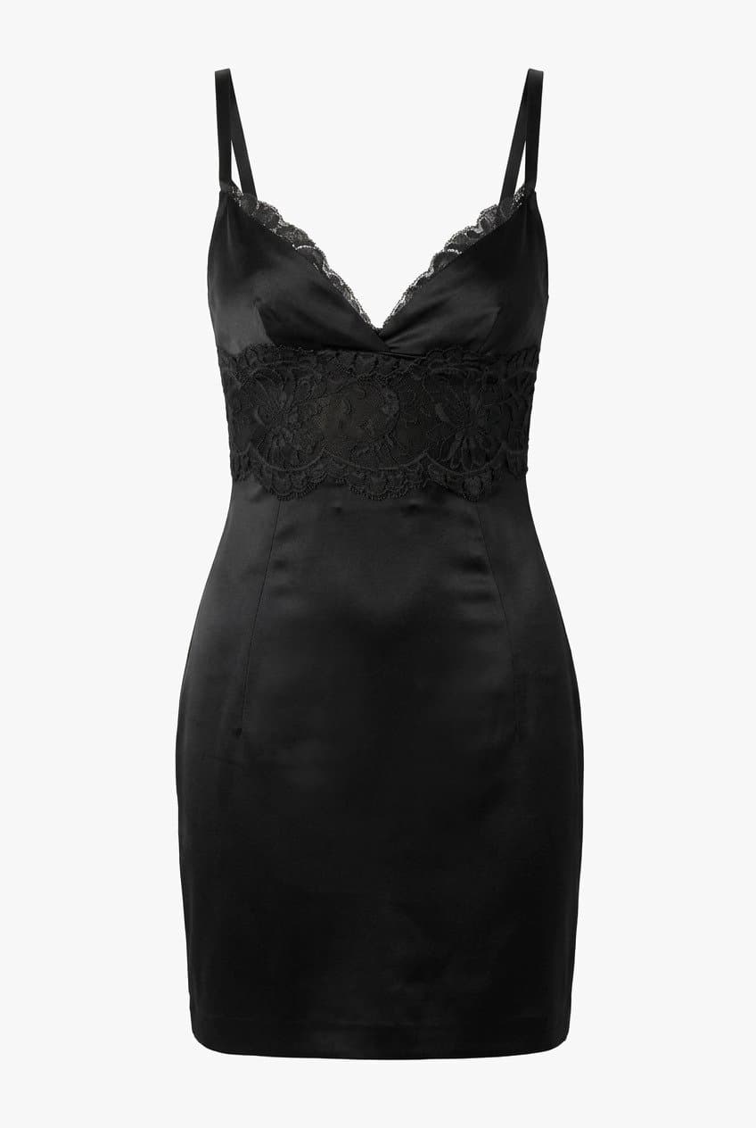 Vintage Dolce & Gabbana Black Mini Dress With Lace Detail