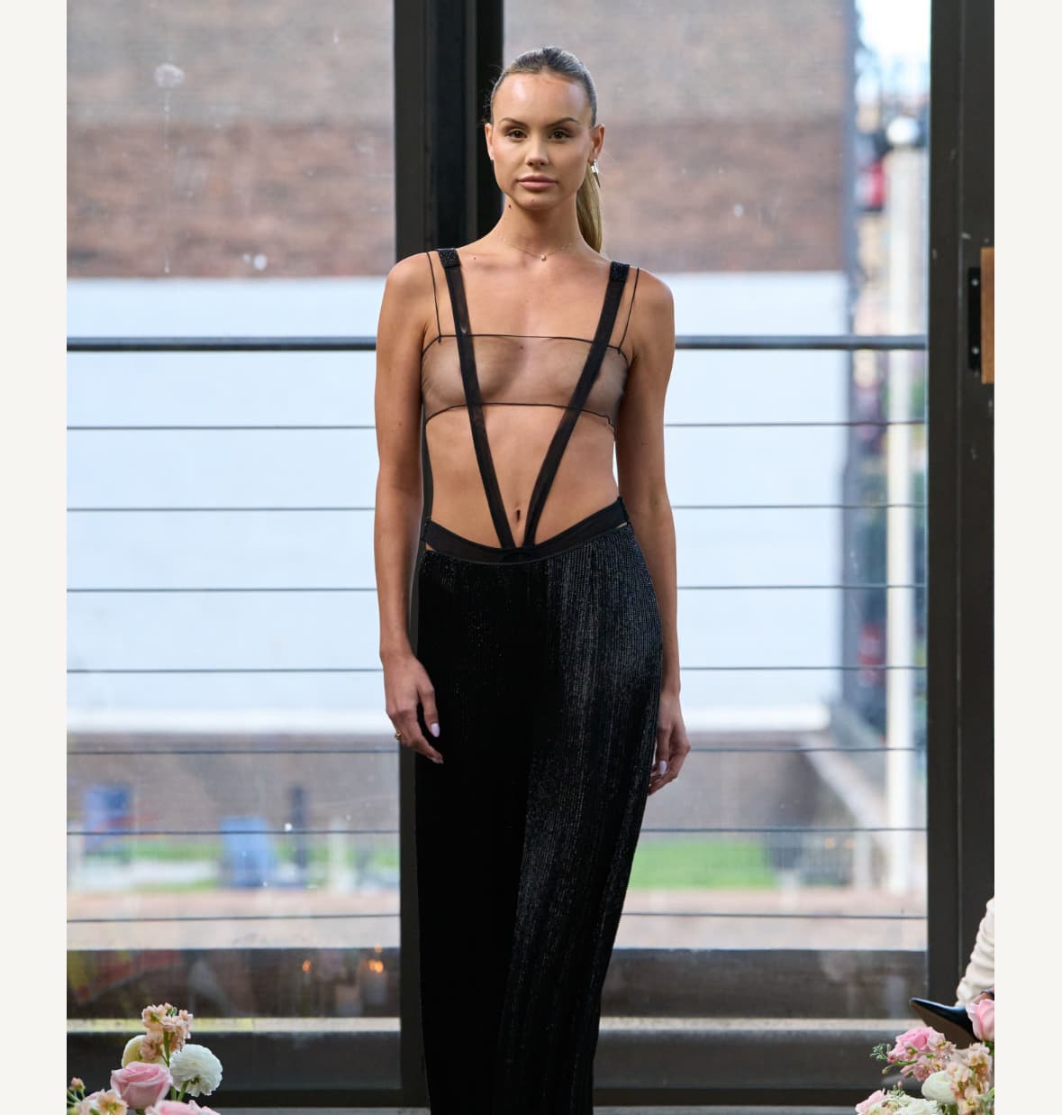 Gianfranco Deep V vintage pants with suspenders 