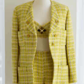 Vintage Chanel Yellow Tweed Set- Bustier, Shorts & Jacket — image 1