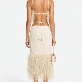 Jacquemus La Robe Raphia Fringed Midi Dress — image 4