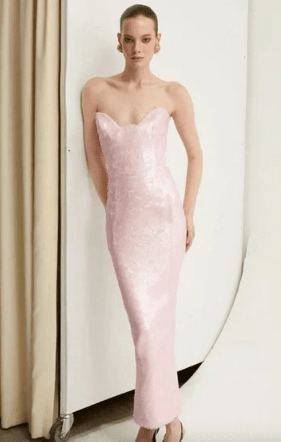 New Arrivals pink sequin strapless gown