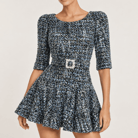 Dolce & Gabbana Turquoise Tweed Mini With Belt Detail — image 2