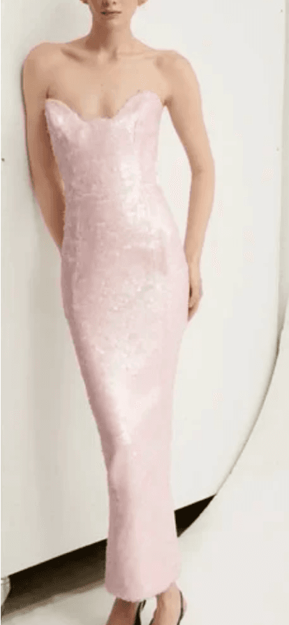 New Arrivals Pink Sequin Strapless Gown