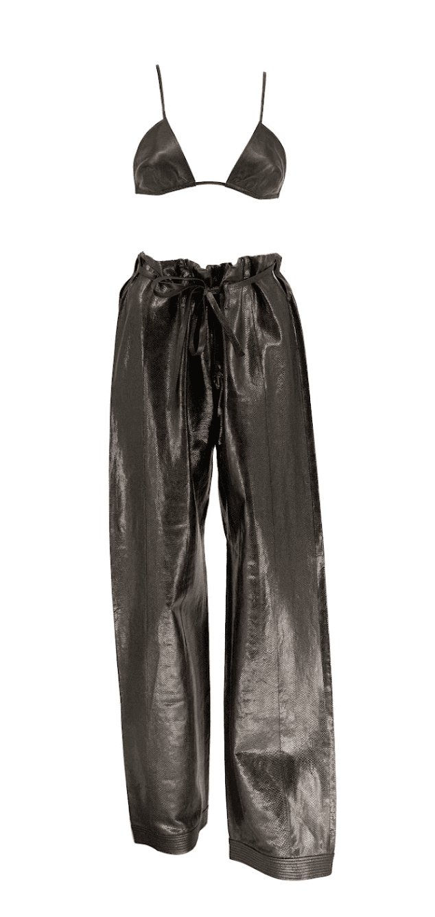 Gucci By Tom Ford Leather Pant And Bra Set