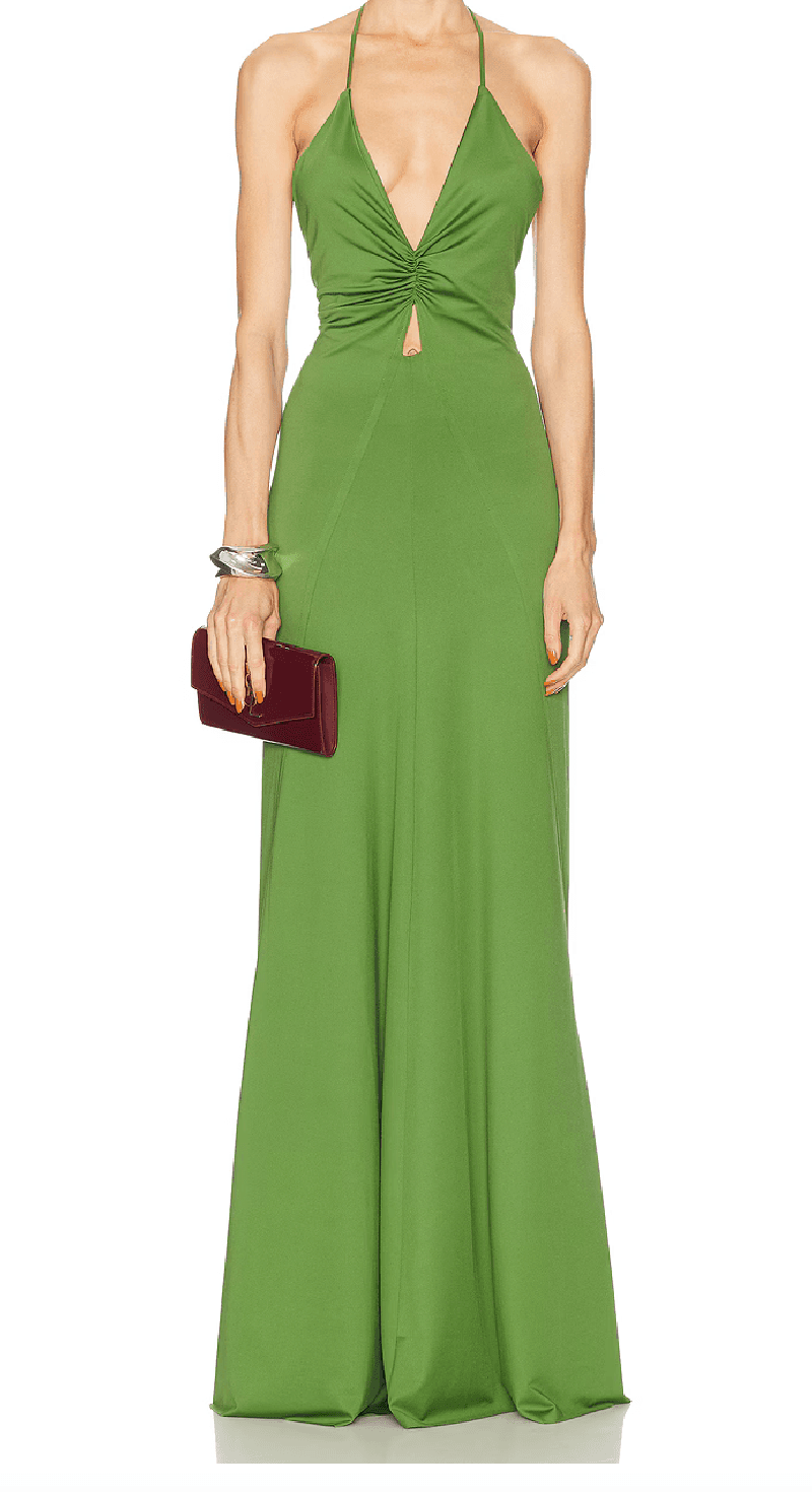 Victoria Beckham V-neck Ruched Gown