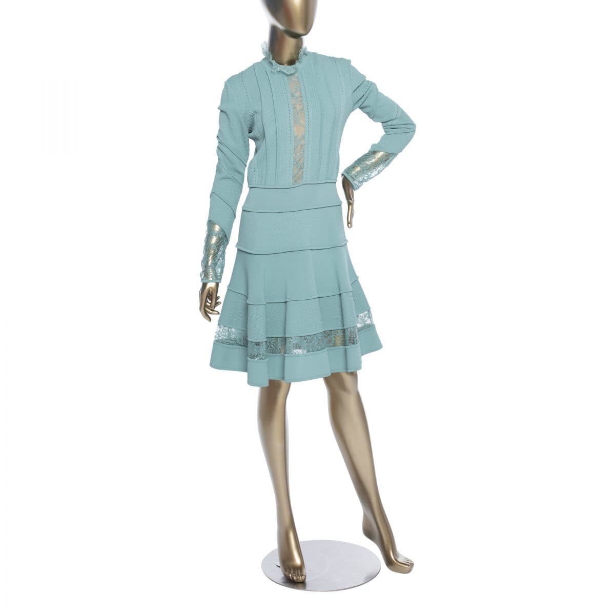 Elie Saab Lace-trimmed Knitted Dress