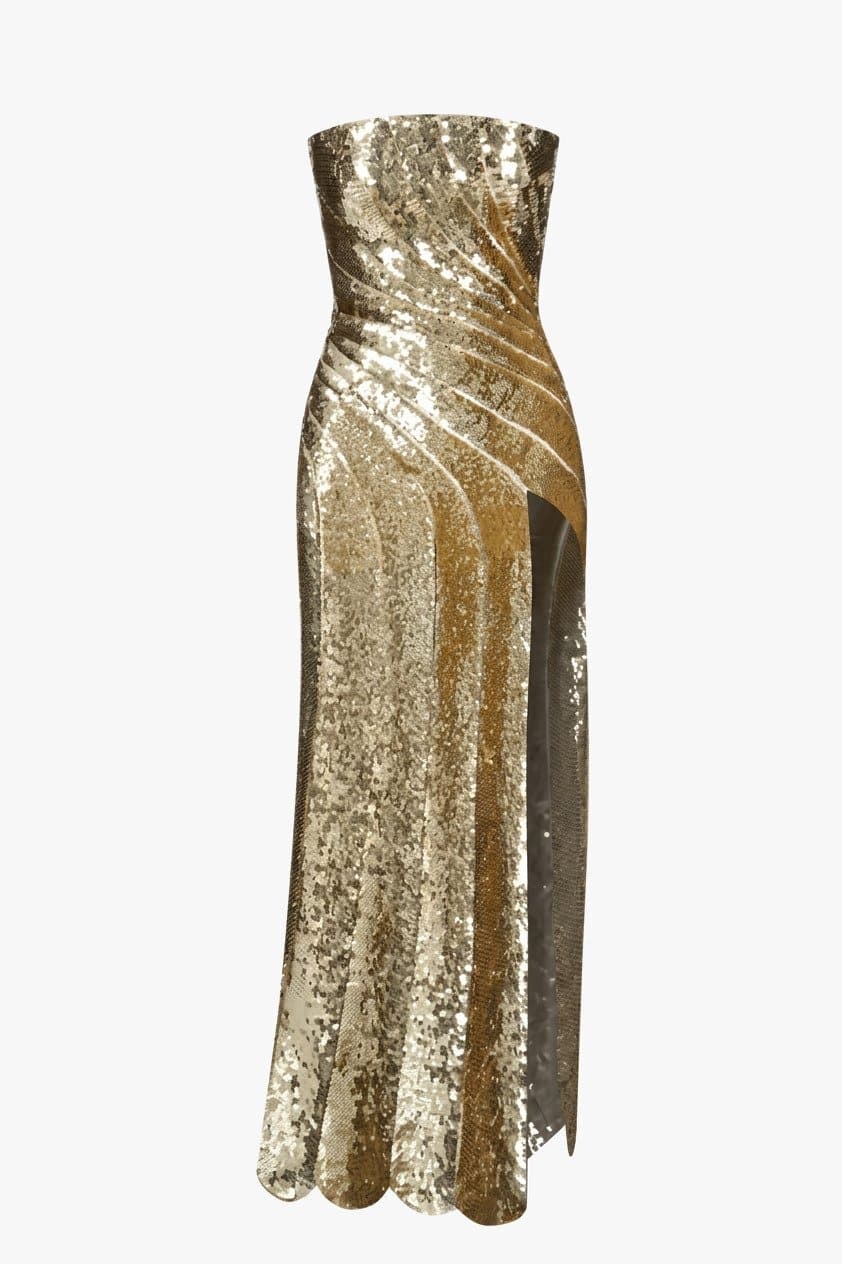 Oscar De La Renta Gold Gown