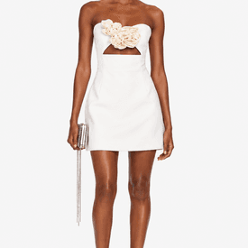 Magda Butrym White Rosette Mini Dress — image 3