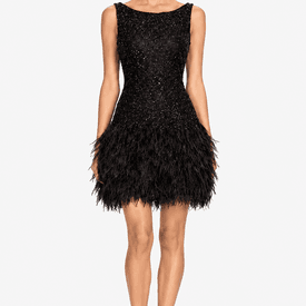Naeem Khan Black Feather Dress — image 3