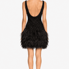 Naeem Khan Black Feather Dress — image 4
