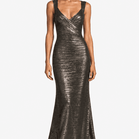 Herve Leger Silver Metallic Gown — image 3
