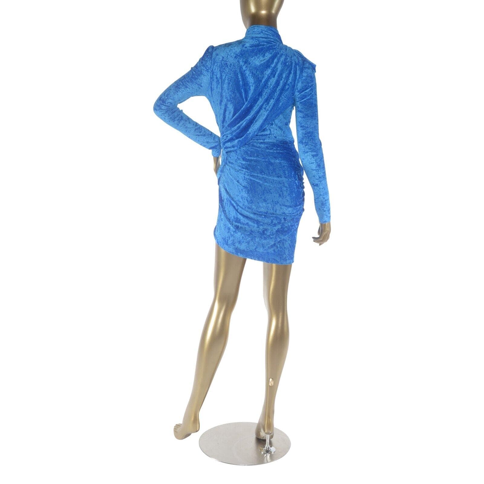 Balenciaga Blue Crushed Velvet Dress