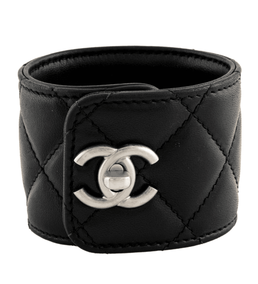 Chanel Leather Cc Turnlock Bracelet