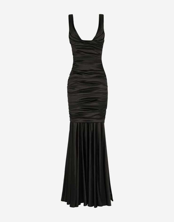 Vintage Dolce & Gabbana Long Satin Dress With Draping