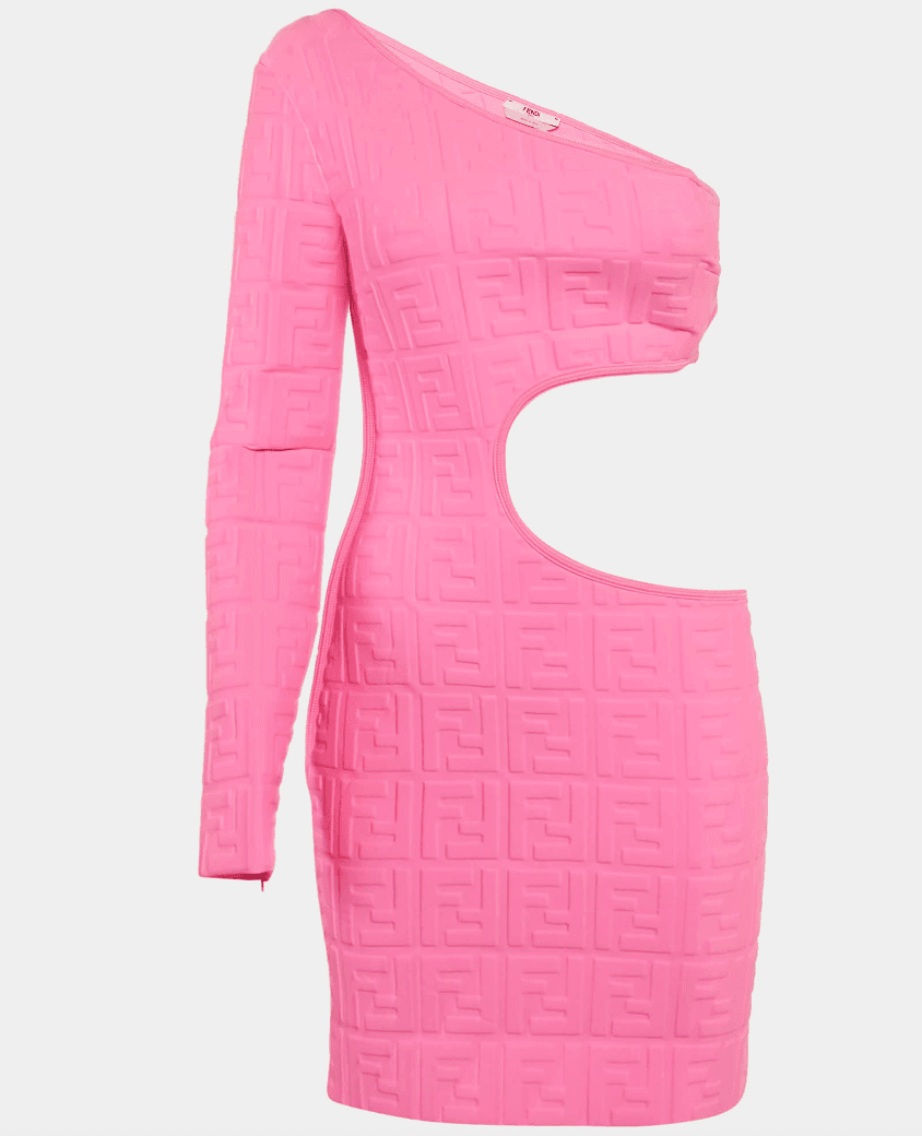 Fendi Neon Pink Neoprene Cutout Dress