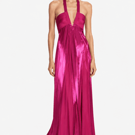 Roberto Cavalli Silk And Chiffon Halter Gown — image 4