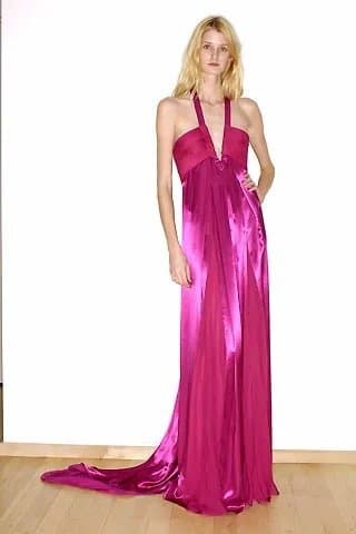 Roberto Cavalli Silk And Chiffon Halter Gown