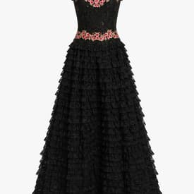 Escada Sequin Embellished Gown With Lace Tiers — image 2