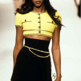 Chanel 1995 Barbie Yellow Crop Jacket And Corset Skirt — image 1