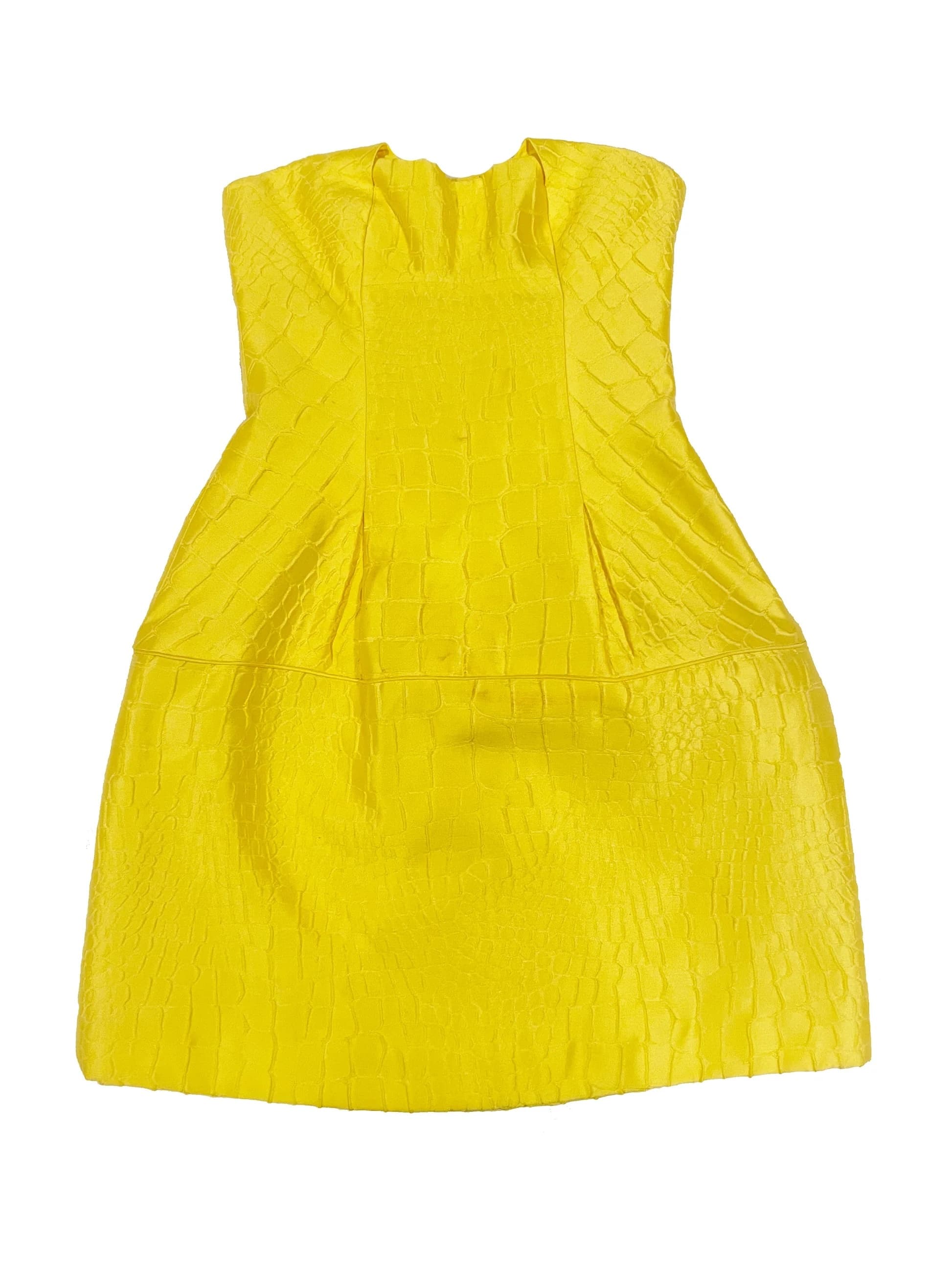 Versace Yellow Strapless Mini Dress 6