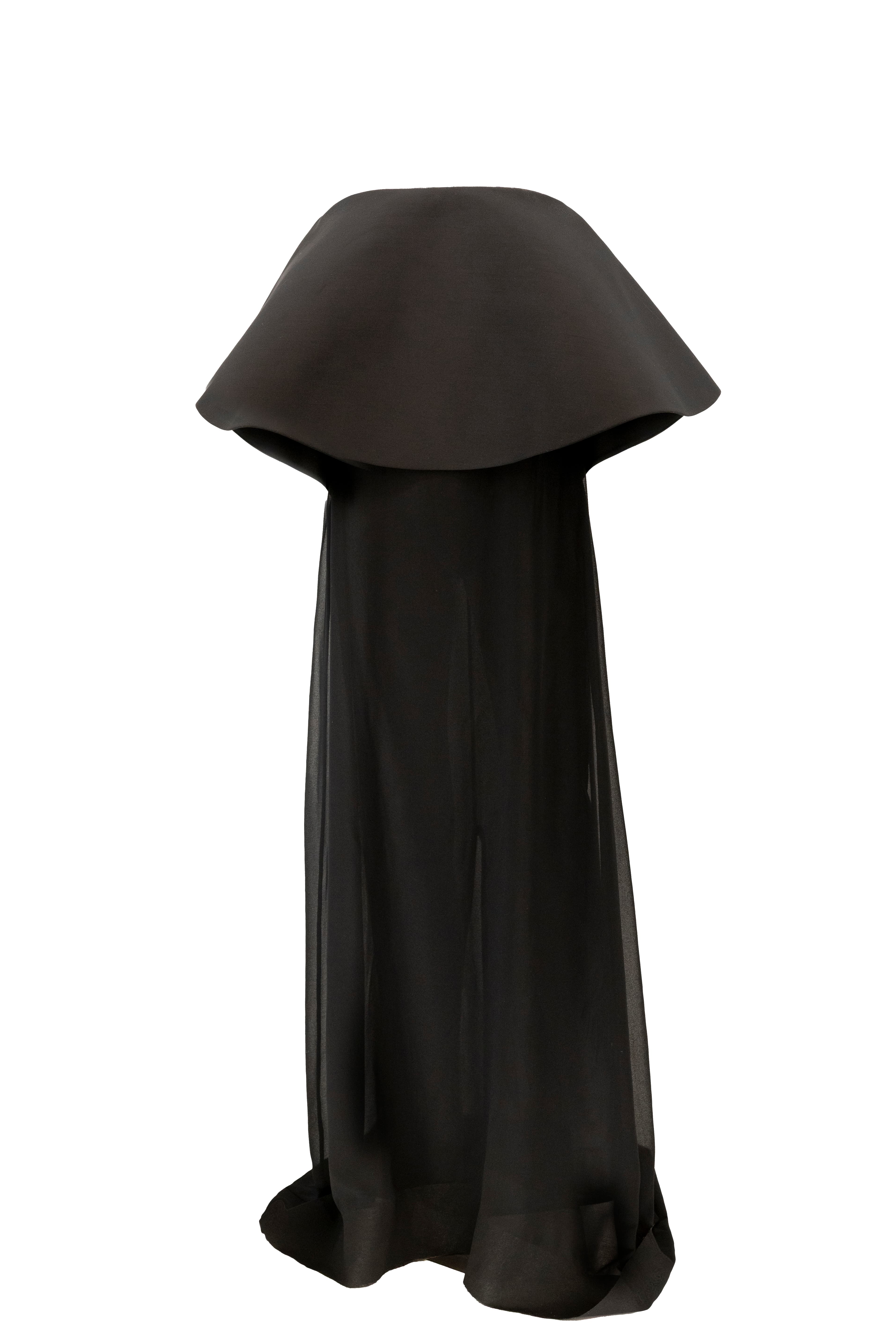 Jacquemus La Robe Vela Strapless Chiffon Gown Black
