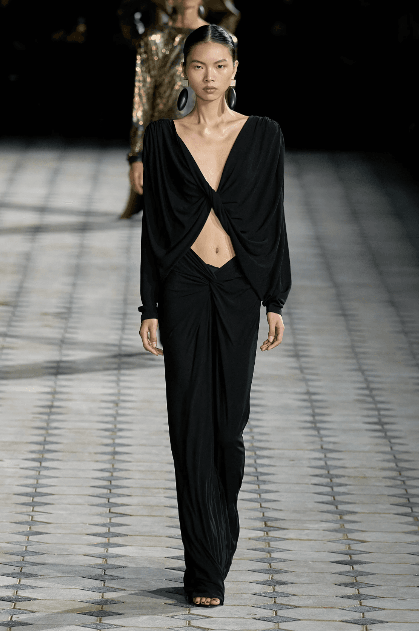 Saint Laurent Black Cutout Gown Ss23