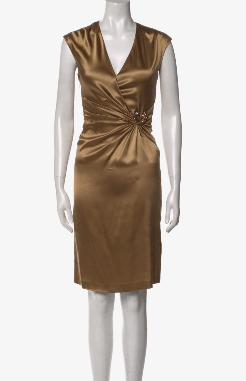 Vintage Roberto Cavalli Gold Midi Dress