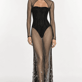 Cushnie Et Ochs Black Gown with Bodysuit — image 3