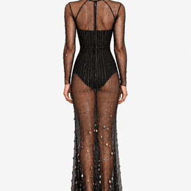 Cushnie Et Ochs Black Gown with Bodysuit — image 5