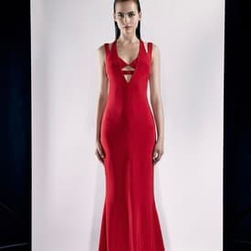 Cushnie Et Ochs Red Silk Gown  — image 3