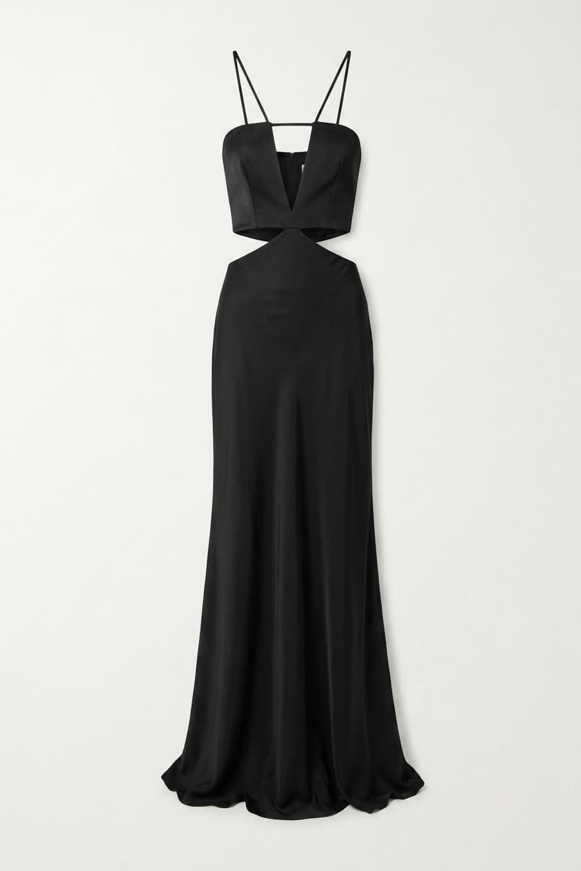 Cushnie Et Ochs Black Silk Cutout Gown 