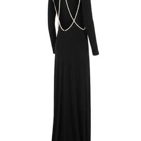 Cushnie Et Ochs Black Jersey Gown with Pearl Details  — image 1