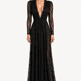 Cushnie Et Ochs Black Lace Plunge Gown  — image 2