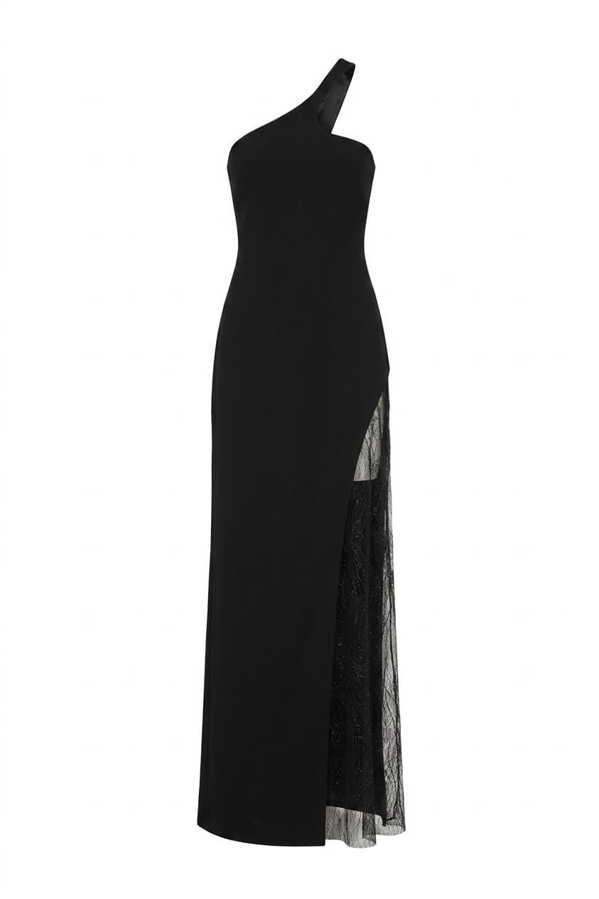 Cushnie Et Ochs High Slit Dress with Lace Detail XS
