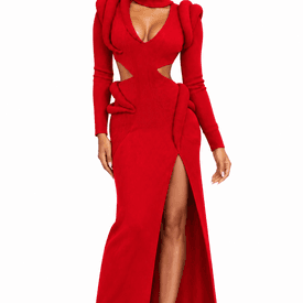 Alexander Mcqueen Red Knit Gown  — image 1
