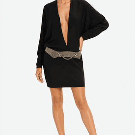 Gucci Black Dress with Gold Belt Hip Accent — image 3
