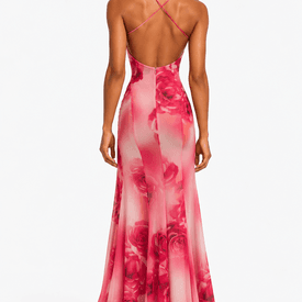 Blumarine Floral Maxi Dress with Slit  — image 4