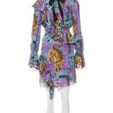 Gucci Tiger Print Dress With Bow Collar — image 1