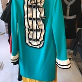 Gucci Turquoise Ruffle Jersey Dress With Panther — image 1