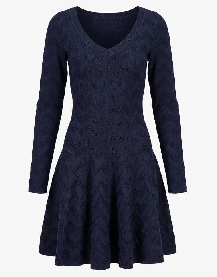 Alaïa Chevron Fit And Flare Dress