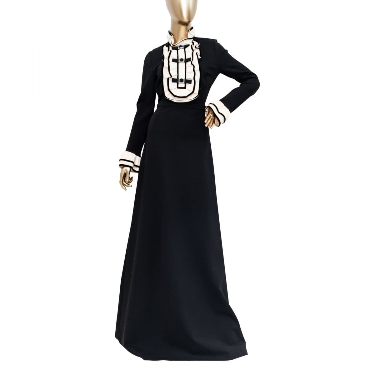 Gucci Ls Ruffled Yoke Gown
