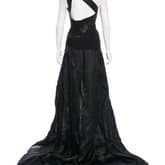 Herve Leger One-shoulder Rosette Silk-trimmed Gown — image 3