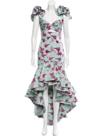 Johanna Ortiz Floral High-low Evening Dress