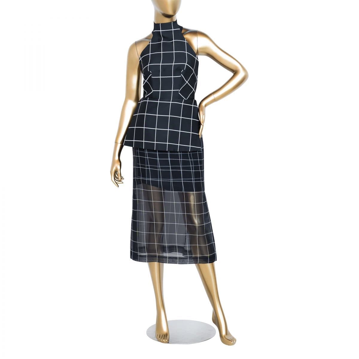 Josh Goot Black And White Checkered Dress