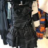 Lanvin Black Strapless Black Ruffled Dress — image 1