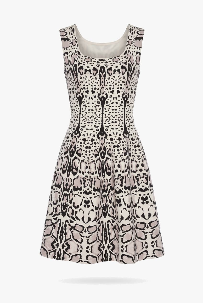 Alaia Animal Print Wool Mini Dress