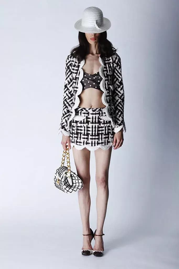 Marc Jacobs Tweed Scalloped Skirt Suit