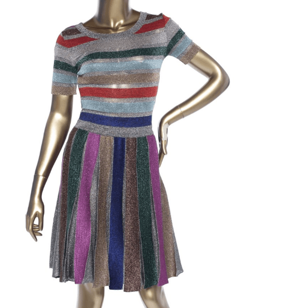 Missoni 2017 Metallic Striped Dress
