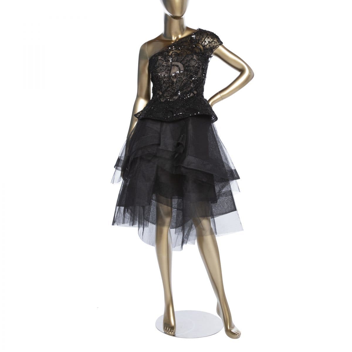 Monique Lhuillier One-shoulder Midi Dress