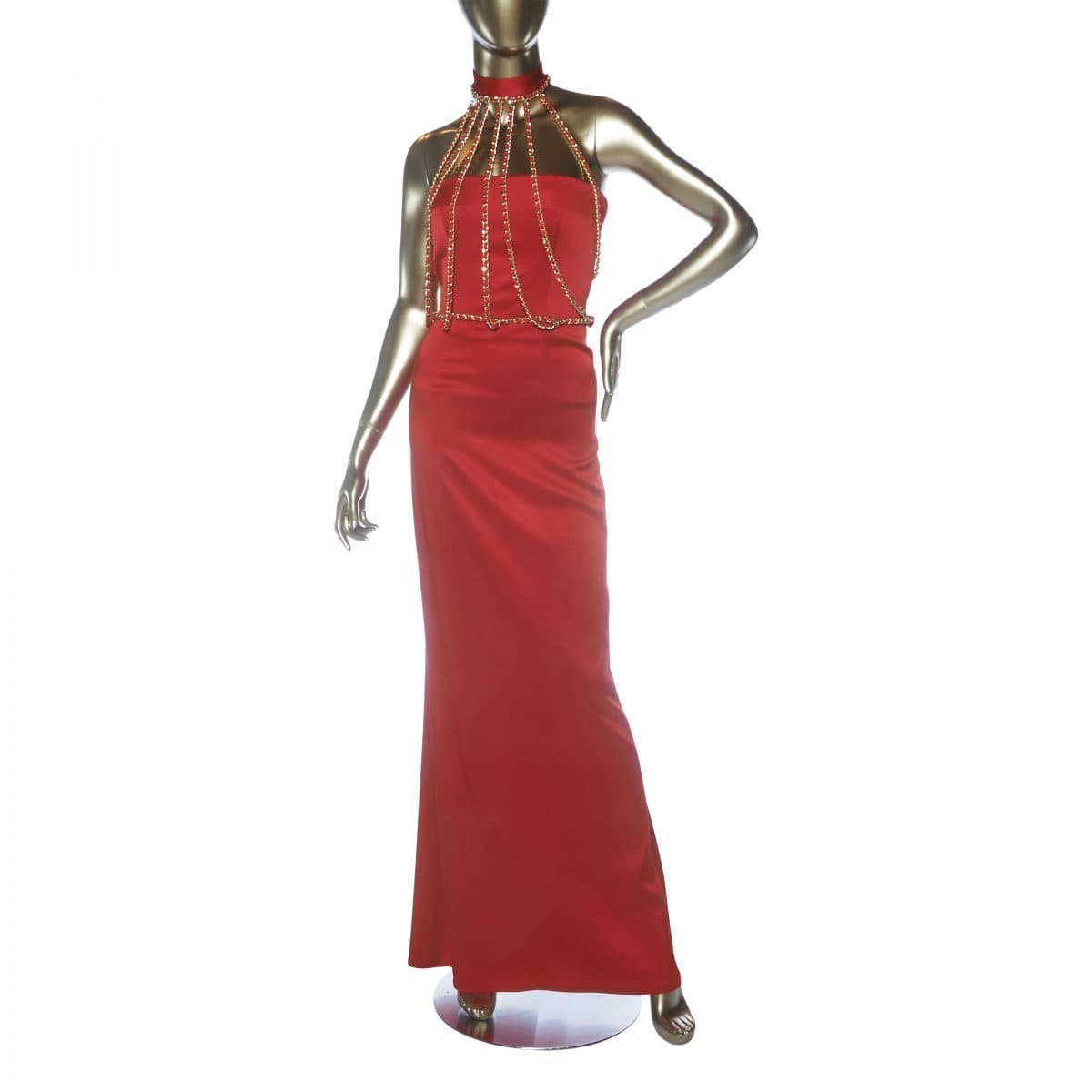 Moschino Chain Collar And Belt Harness Detail Evening Dress